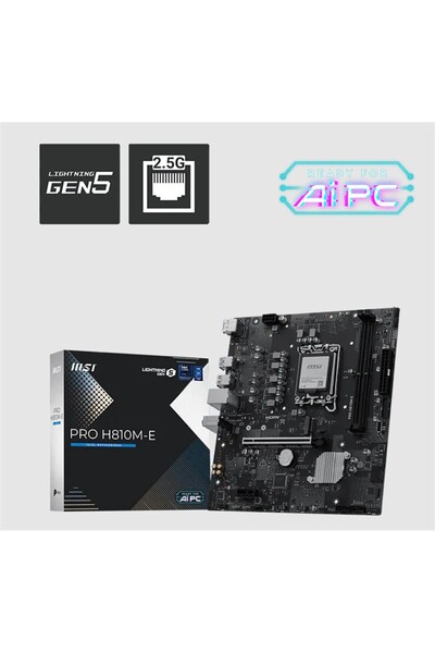 MSI PRO H810M-E DDR5 6400MT/S 1XHDMI 1XDP 1XM.2 USB 3.2 MATX 1851P (INTEL ULT...