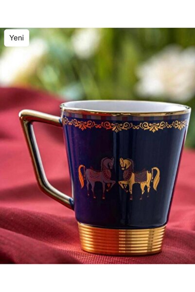 ACAR Bruno Lacivert Atlı Porselen Kupa 200ml