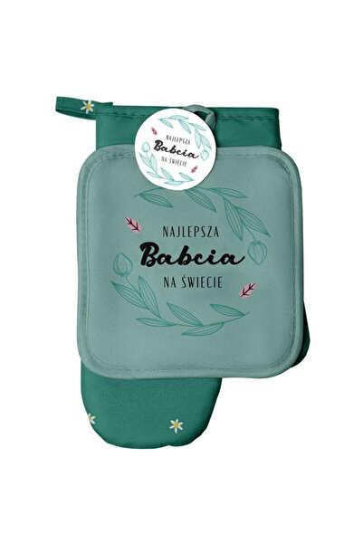 OEM Set manusa si suport de bucatarie Be-Happy Gifts, cu mesaj Cea mai buna b...