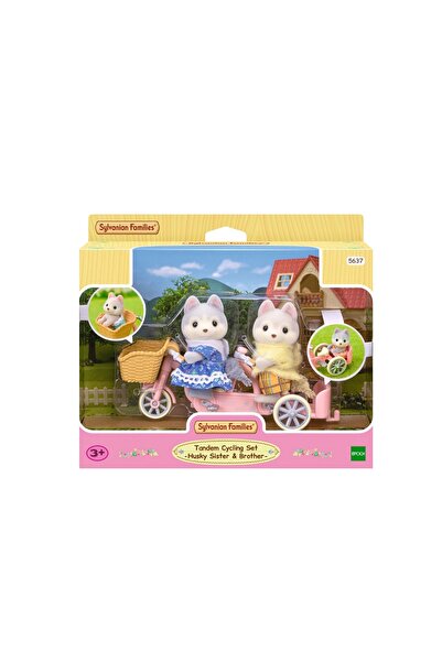 OEM Set 2 Figurine cu Bicicleta, Sylvanian Families Set Ciclism Tandem Sora ș...