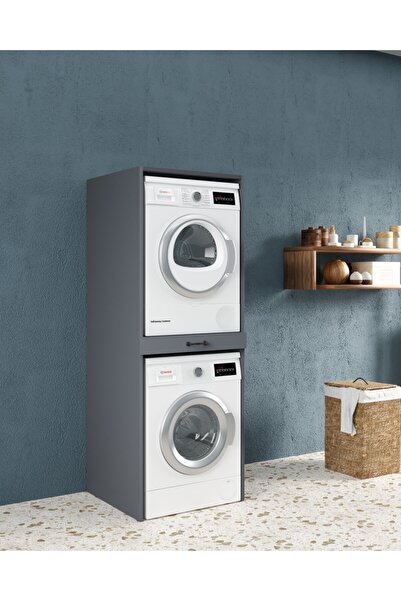 Wons Bathroom Çamaşır ve Kurutma Makinası Dolabı (Çekmeceli) Antrasit