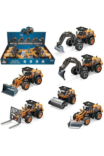 OEM Set Trifox de vehicule metalice de construcții cu lumină și sunet, 6 modele