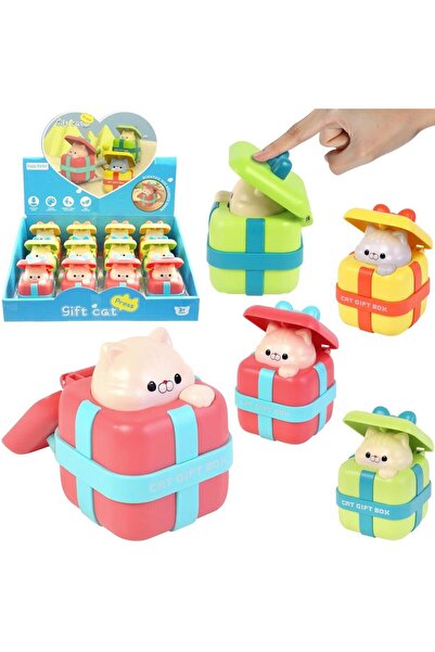 OEM Figurina Trifox pisica in cutie cadou, cu actiune la apasare, din vinil, ...