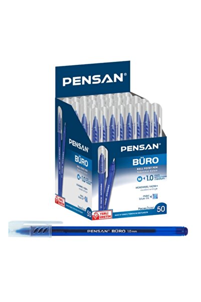 MC Micostore Pix cu bila Pensan Buro, 1.0mm, cu capac, scris albastru