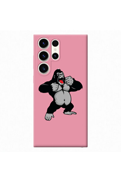 Other Samsung S23 Ultra Angry Gorilla2 Pink Colored Silicone TPU Θήκη