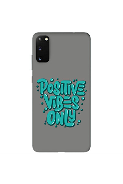 Other Samsung S20 Positive Vibes Only Grey Colored Silicone TPU Θήκη