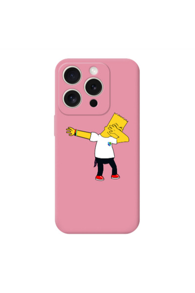 Other Apple iPhone 15 Pro Simpsons2 Pink Colored Silicone TPU Θήκη
