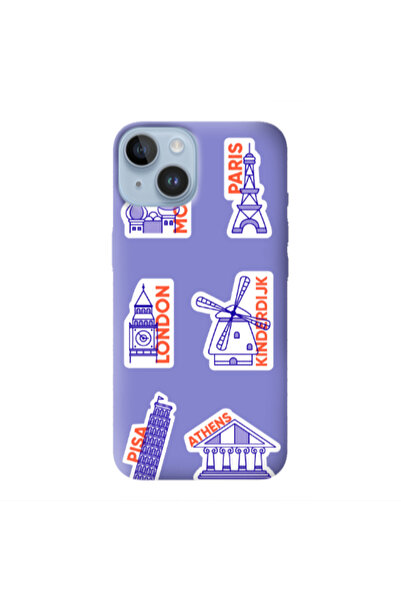 Other Apple iPhone 14 Plus Pisa Athens Purple Colored Silicone TPU Θήκη
