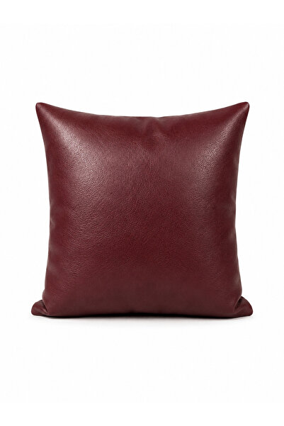 NURHAN HOME COLLECTION Bordeaux Leather Throw Pillow Cover - Leather Fabric S...