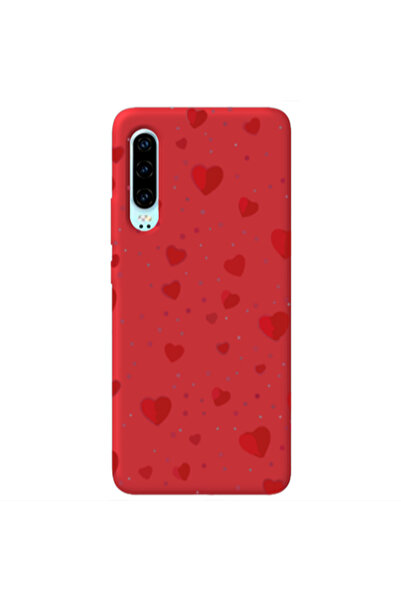 Other Huawei P30 Dot hearts Red Colored Silicone TPU Θήκη