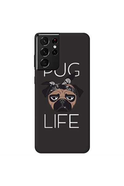 Other Samsung S21 Ultra Pug Life Black Colored Silicone TPU Θήκη