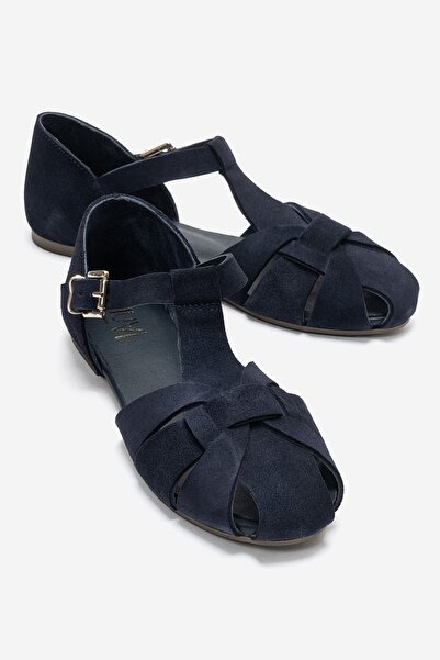 LuviShoes صندل نسائي من الجلد الطبيعي باللون الأزرق الداكن من ALINA