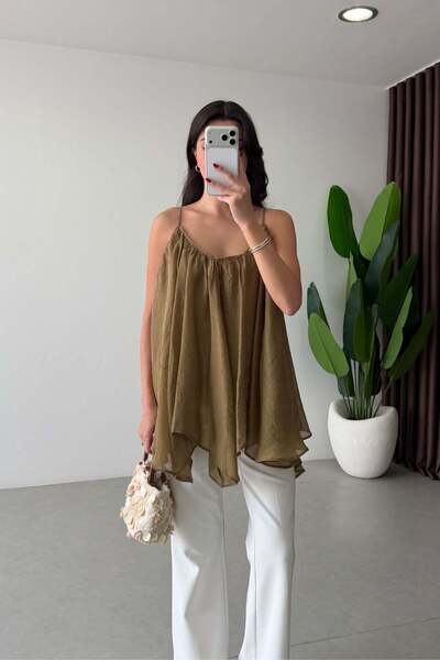 Lady Pixie Volanlı Şifon Bluz