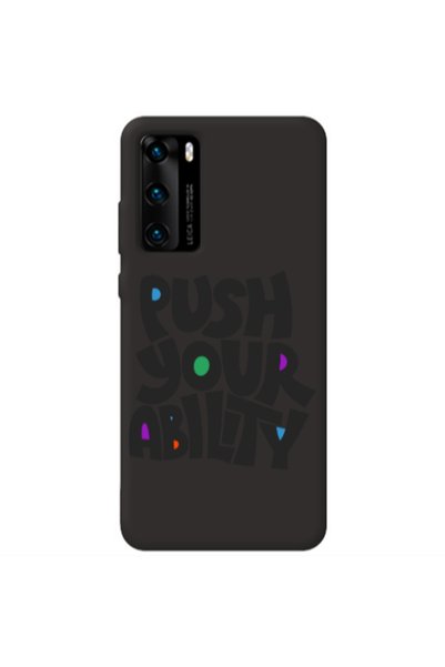 Other Huawei P40 Push Your Ability Black Colored Silicone TPU Θήκη