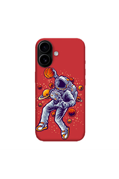 Other Apple Iphone 16 plus Space Basketball Red Colored Silicone TPU Θήκη