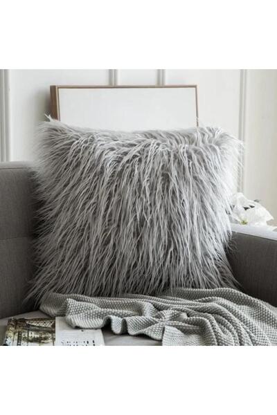 Ashredh Store Gray Fur Pillowcase - High Density - Size 45X45 cm