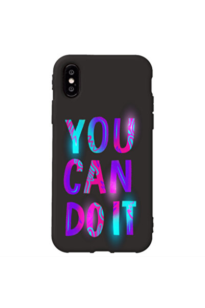 Other Apple iPhone X You Can Doit Black Colored Silicone TPU Θήκη