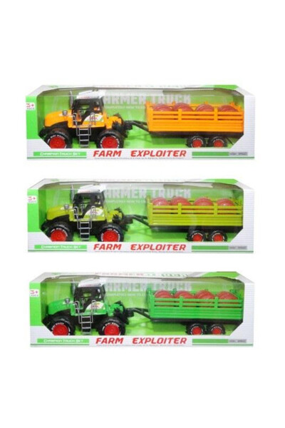 Swede Tractor jucarie cu remorca cu butoaie, cu antrenare prin frecare, pentr...
