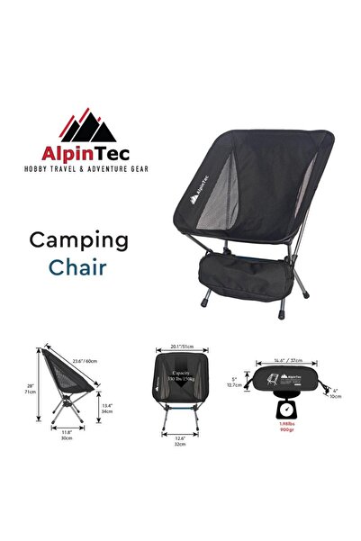 ALPINPRO Καρέκλα Παραλίας Strong Alpin Μαύρη