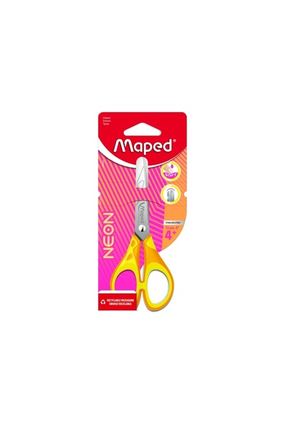 Maped Scissors Essentials Neon 13 cm blister yellow/orange