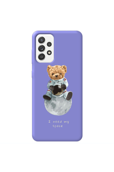 Other Samsung A52 Bear in space Purple Colored Silicone TPU Θήκη