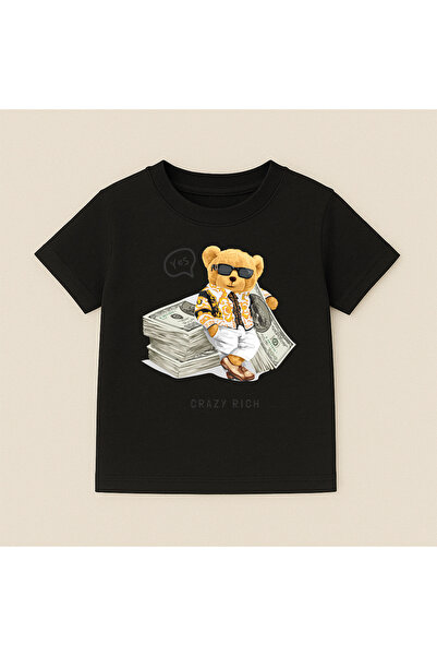 SVART WEAR Παιδικό και εφηβικό μπλουζάκι με στάμπα αρκουδάκι, βαμβακερό, με κ...