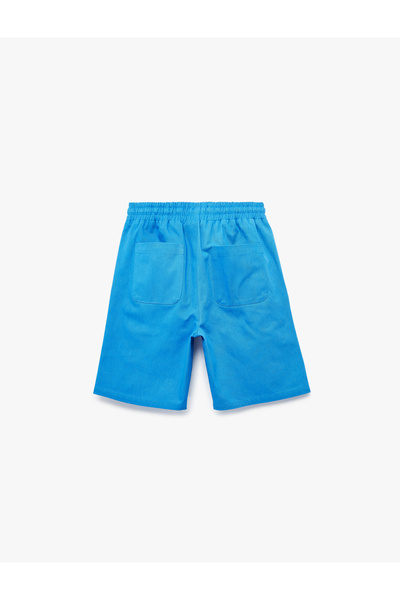 Koton Beli Bağcıklı Cep Detaylı Gabardin Basic Şort