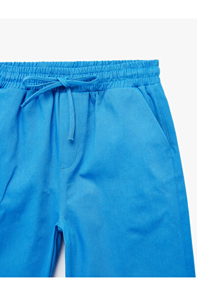 Koton Beli Bağcıklı Cep Detaylı Gabardin Basic Şort