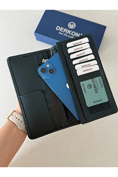 DERKON Mikam Model Card Holder Detailed Genuine Leather Wallet
