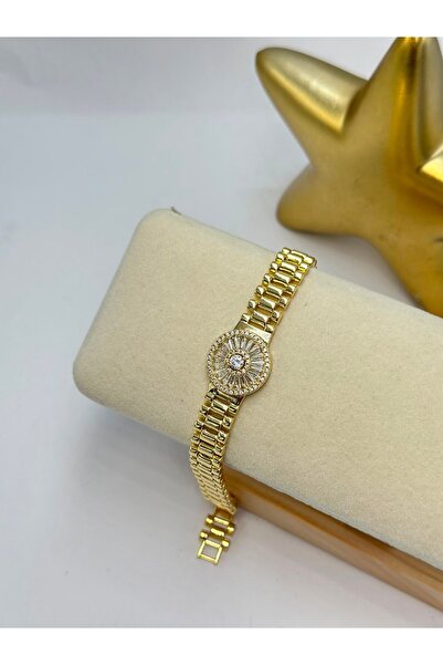 BYYEŞO Baguette Stone Circle Detail Steel Bracelet