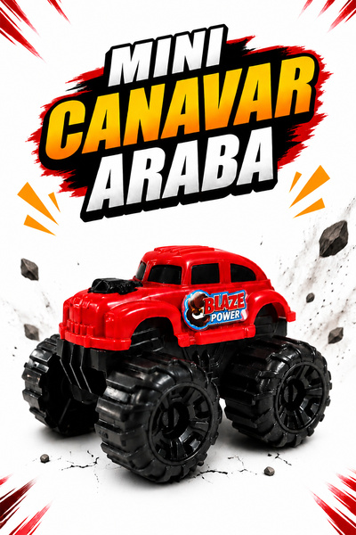 FunkyCraft Mini Canavar Araba Oyuncak Büyük Tekerlekli Arazi Arabası Erkek Ço...