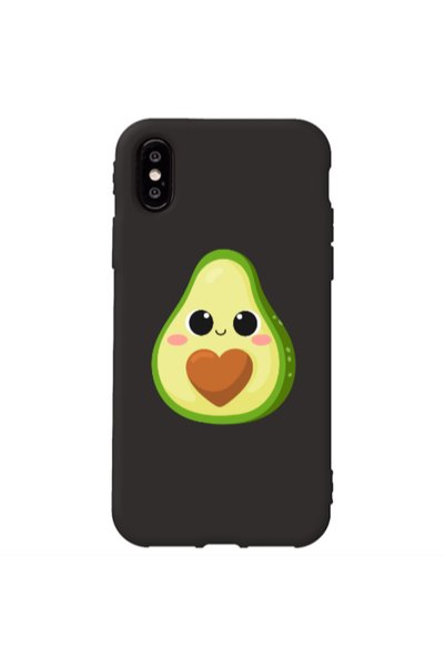 Other Apple iPhone Xs Baby avocado Black Colored Silicone TPU Θήκη