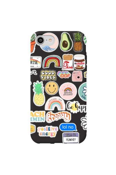 Other Apple iPhone SE 2020 Good vibes Black Colored Silicone TPU Θήκη