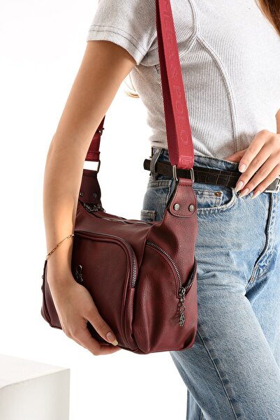 Teal Collection Women's Shoulder Bag Multi-Compartment Faux Leather Zippered ...