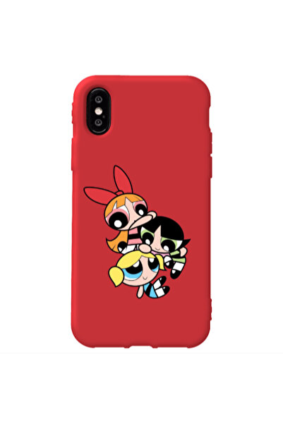 Other Apple iPhone X Powerpuff Red Colored Silicone TPU Θήκη