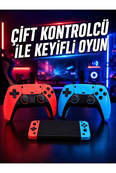 ASTRALTECH Oyun Konsolu Kablosuz Kontrolcülü Retro Oyun Eğlence Sistemi