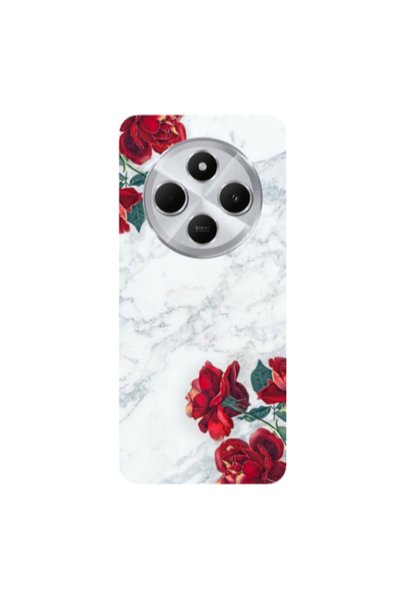 Other Xiaomi Redmi 14c Marble and roses Transparent Silicone TPU Θήκη