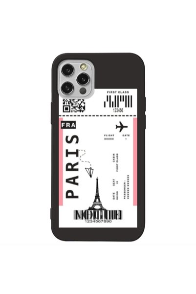 Other Apple iPhone 12 Pro Paris FRA Black Colored Silicone TPU Θήκη