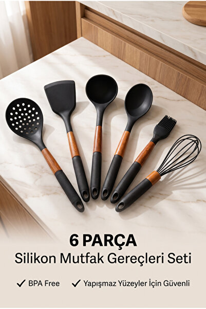 Ev Modu Home 6 Parça Silikon Mutfak Gereçleri Seti