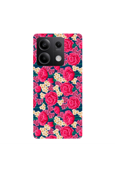 Other Xiaomi Redmi Note 13 5G Red and pink Flowers Transparent Silicone TPU Θήκη
