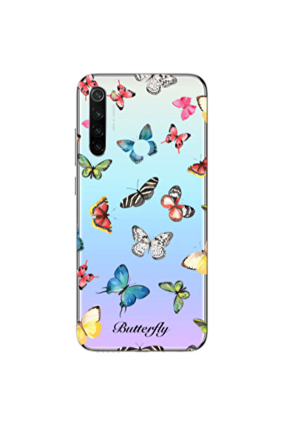 Other Xiaomi Redmi Note 8 Mixed Butterflys Transparent Silicone TPU Θήκη