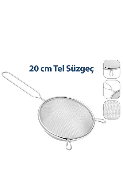 Go İthalat Nfsm 20cm Wire Strainer with Metal Handle and Ears (5477) Nfsn-Rsgo34
