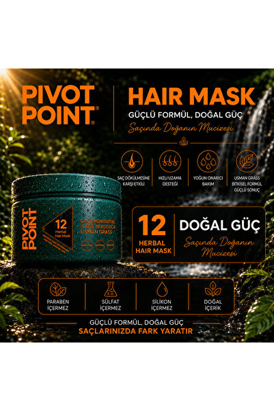 PIVOT POINT 12 Herbal Hair Care Mask 300 ml |   Intensive Repairing, Nourishi...