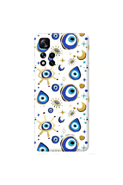 Other Xiaomi Redmi Note 11 Pro 5G Gold evil eye beads Transparent Silicone TP...