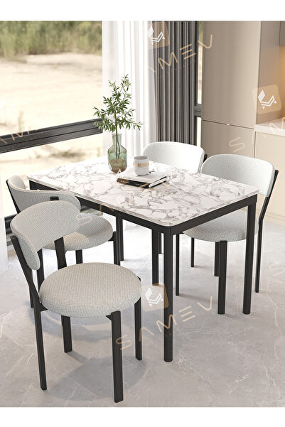 SAMEV DURU MODEL BAHÇE BALKON MUTFAK MASA SANDALYE TAKIMI 4'LÜ MODERN SET