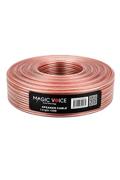 Powermaster Magicvoice MV-29556 2X0.50Mm Şeffaf Kırmızı Çizgili 100 Metre CCA...