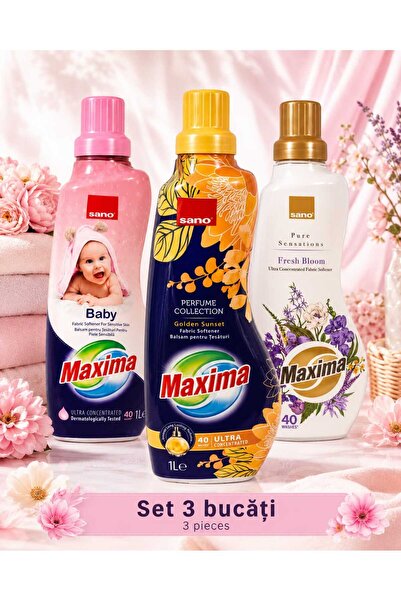 Sano Σετ 3 τεμαχίων Top Bottom Maxima Υπερσυμπυκνωμένο Μαλακτικό Ρούχων 1 λίτ...