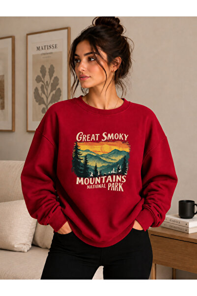 caddekombin Unisex Great Smoky Mountains National Park Printed Crew Neck Swea...