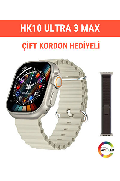WUNİT HK 10 Ultra 3 MAX Orjinal AMOLED Ekran Çift Kordon Sesli Görüşme Dahili...
