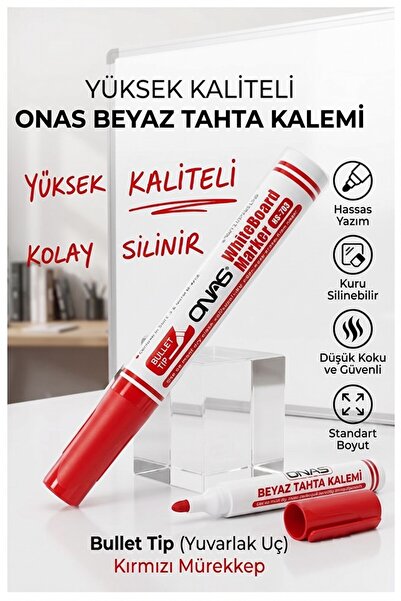 Artlantis Beyaz Yazı Tahta Kalemi 1 Adet Onas Yazı Tahta Kalemi Kolay Silineb...